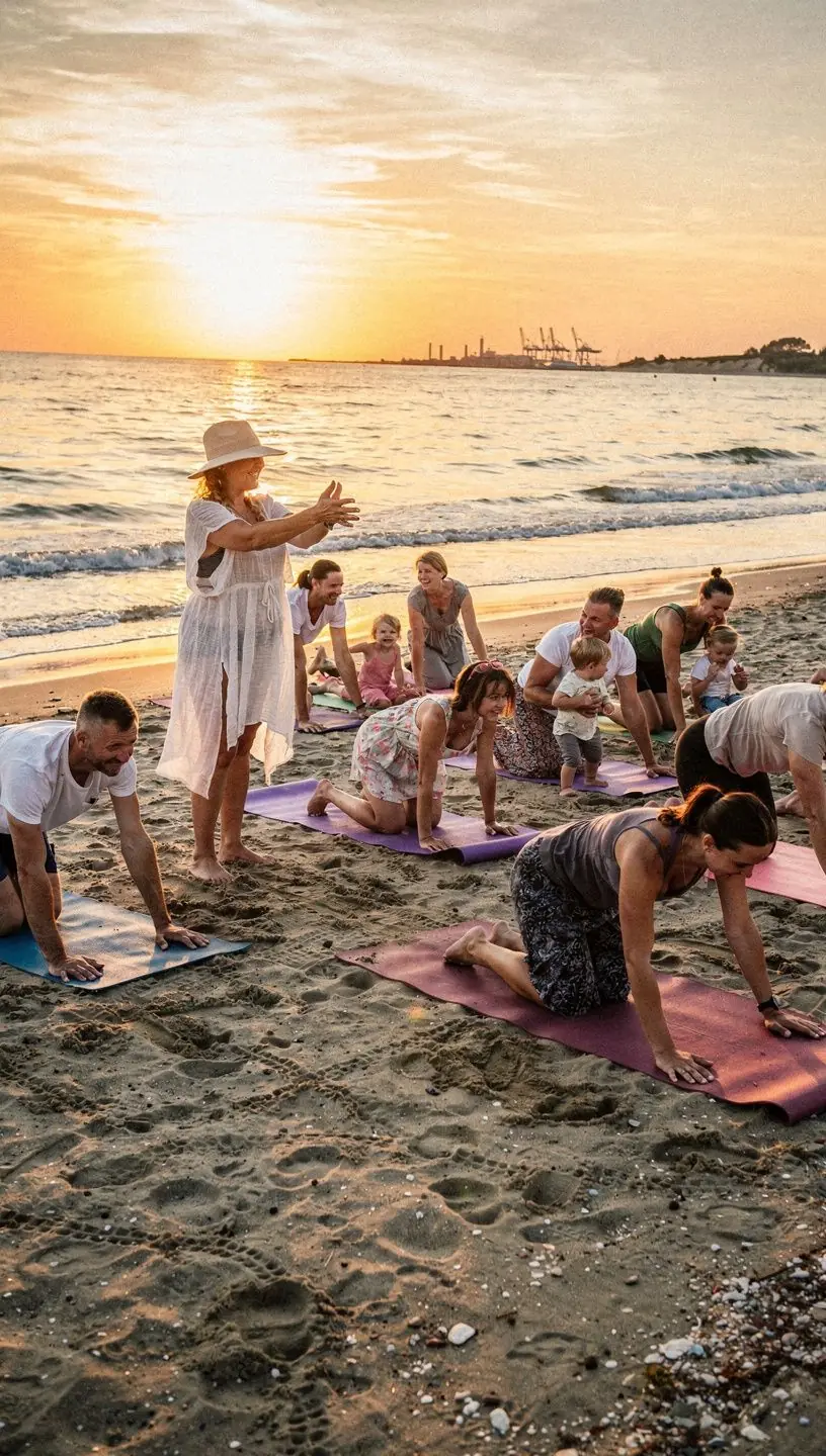 Kobieta medytująca w pozycji lotosu, otoczona świecami i delikatnym światłem.
